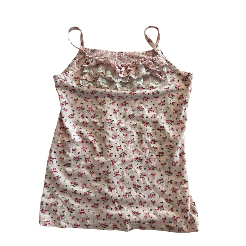 Children’s Place Floral Ruffle Front tank top Girls M (7/8)